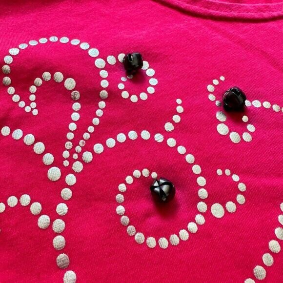 Vintage Christmas Jingle Bells Top Size M Long Sleeve Red Gold Holiday - Picture 3 of 5